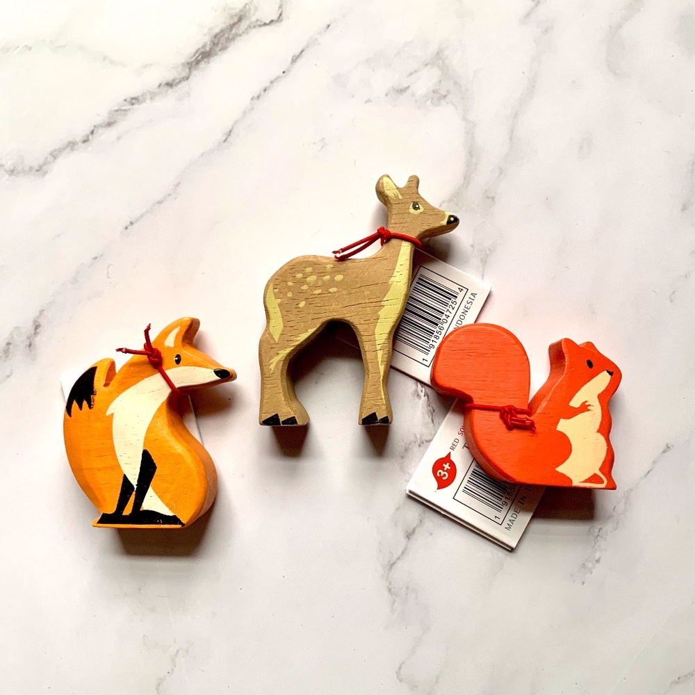 3 Wooden Animals, Forest Theme